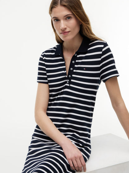 Tommy Hilfiger Striped Stretch Pique Polo Dress