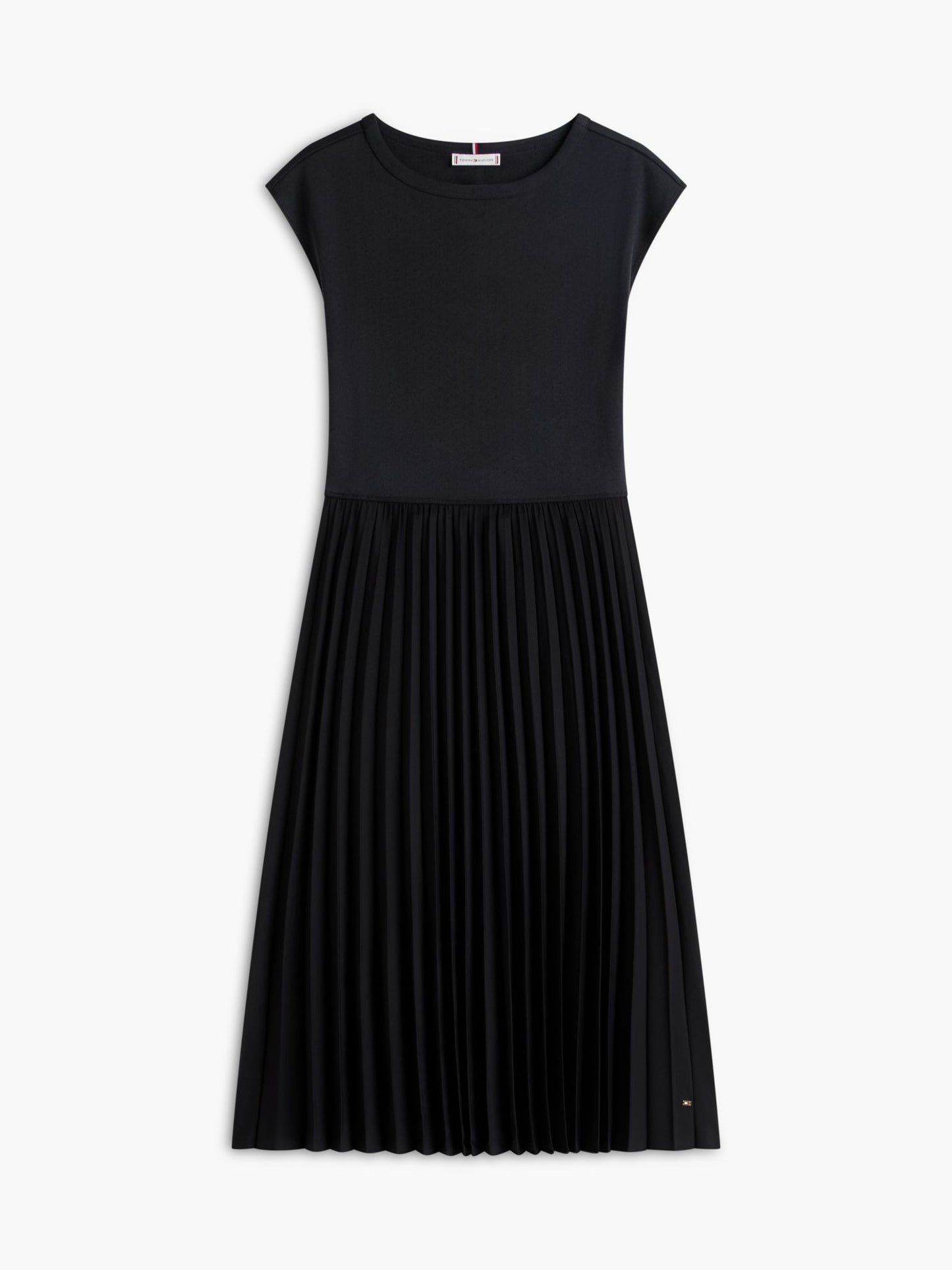 Tommy Hilfiger Mixed-Media Pleated Midi Dress