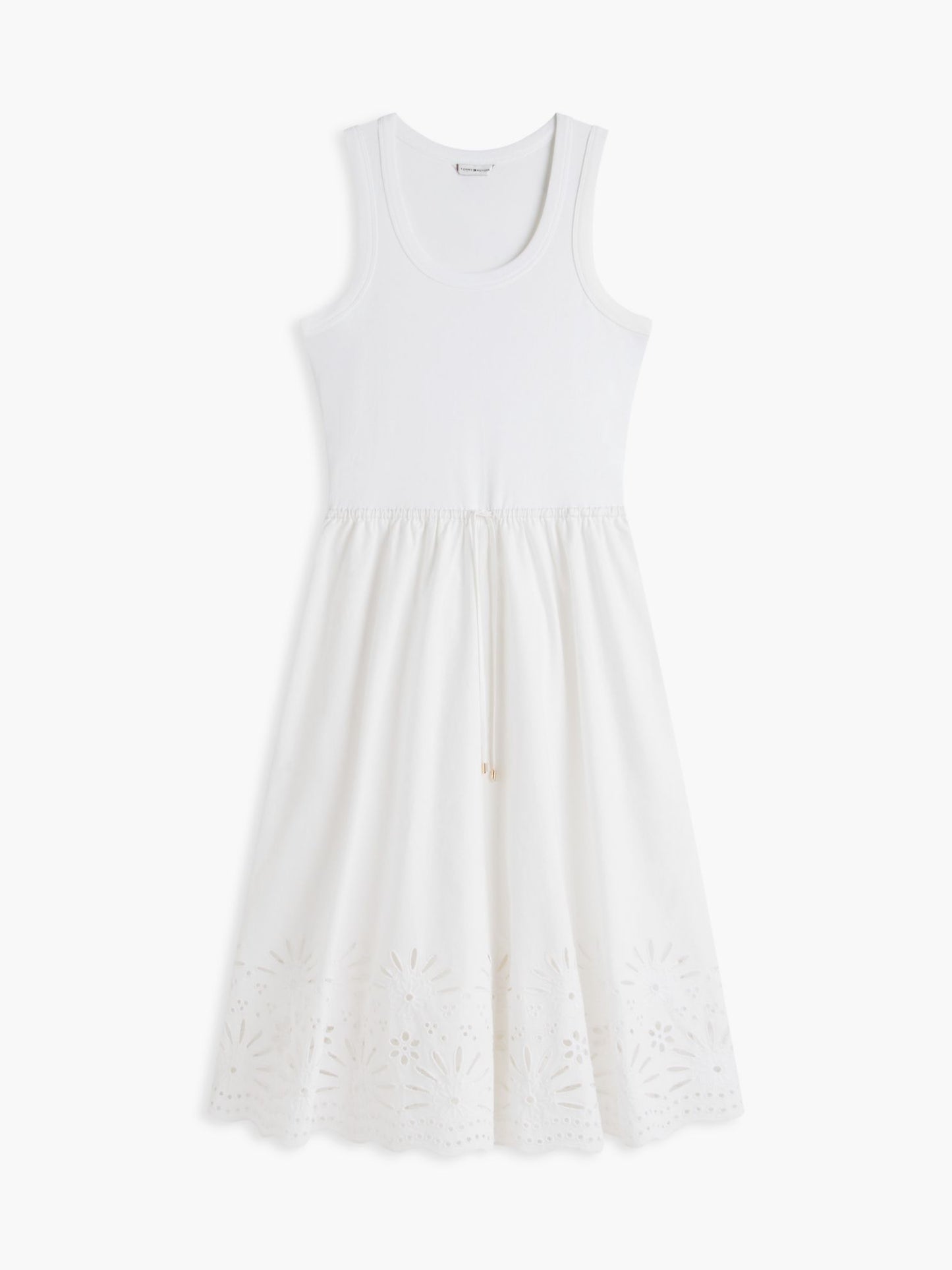 Tommy Hilfiger Embroidered Eyelet Mixed-Media Dress
