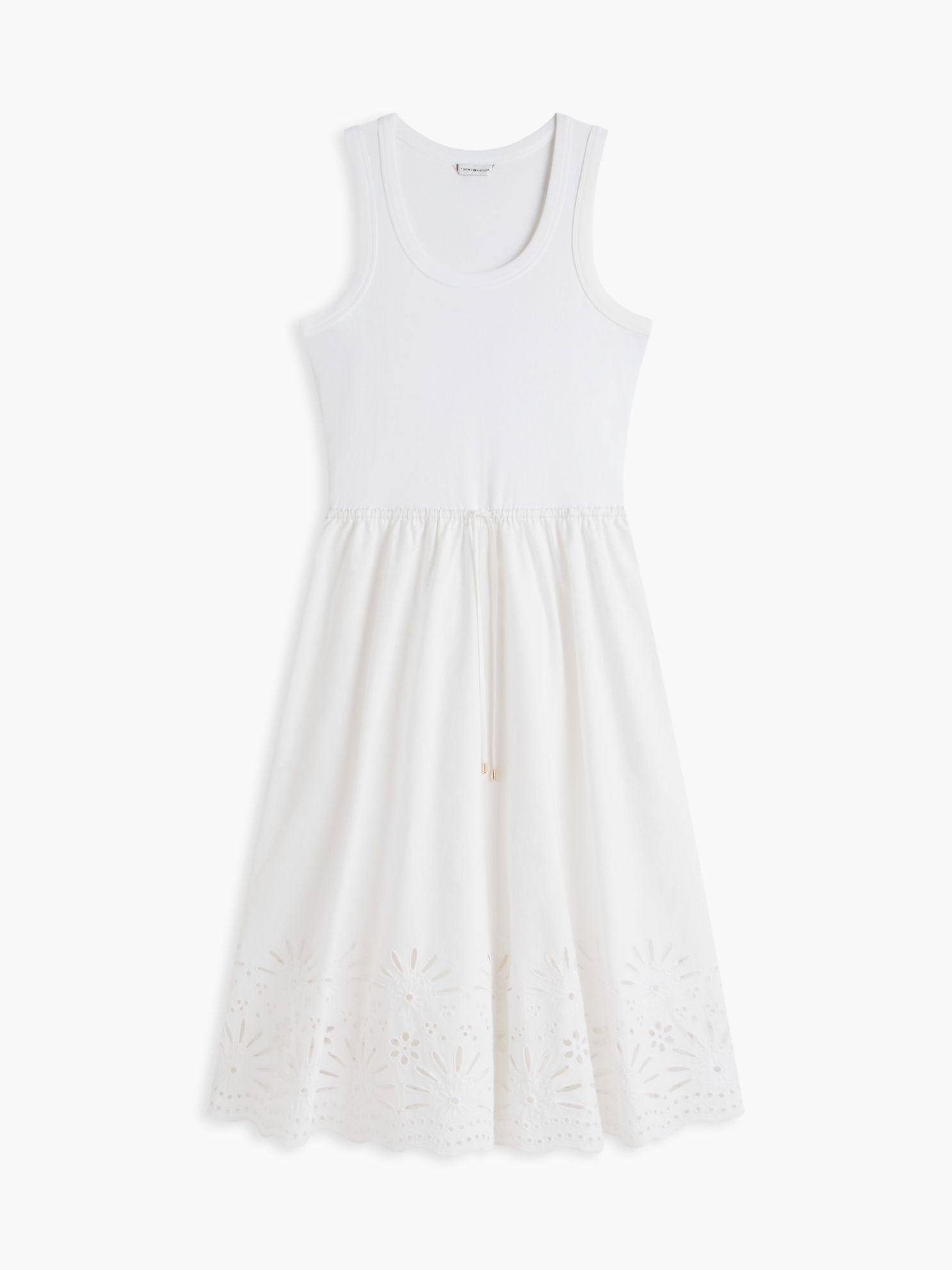 Tommy Hilfiger Embroidered Eyelet Mixed-Media Dress