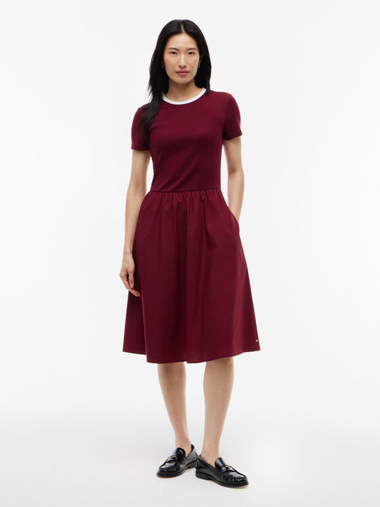Tommy Hilfiger Mixed-Media T-Shirt Midi Dress