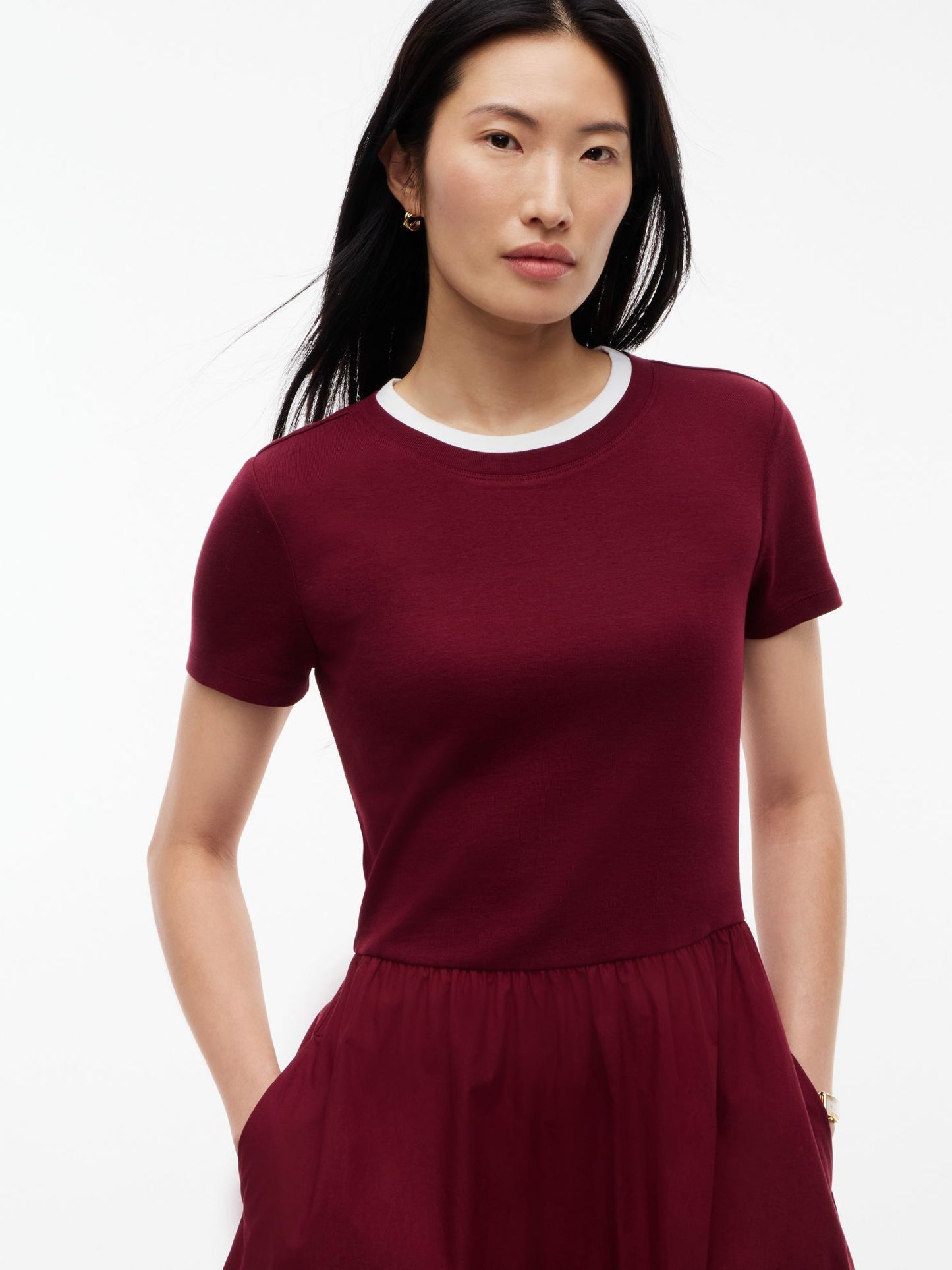 Tommy Hilfiger Mixed-Media T-Shirt Midi Dress