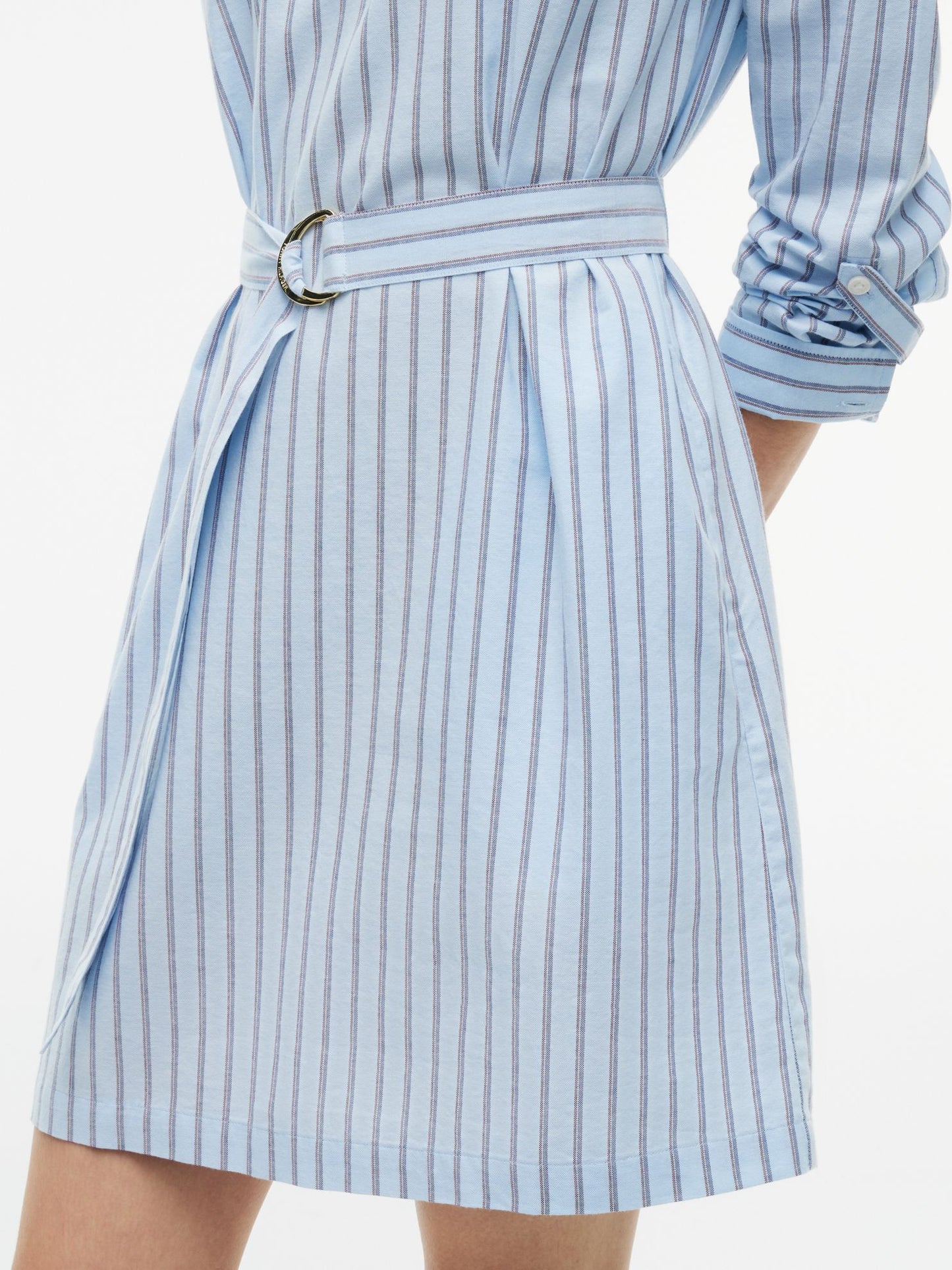 Tommy Hilfiger Belted Striped Oxford Shirtdress