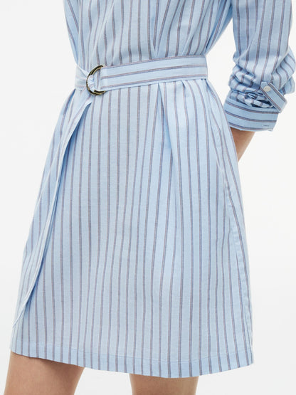 Tommy Hilfiger Belted Striped Oxford Shirtdress