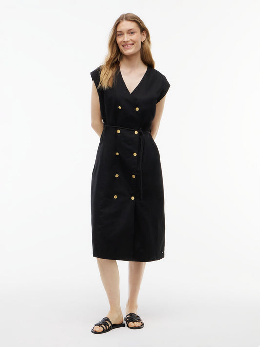 Tommy Hilfiger Nautical Cotton-Linen Blend Midi Dress