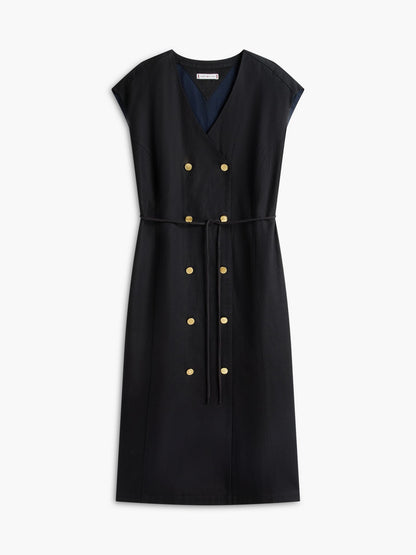 Tommy Hilfiger Nautical Cotton-Linen Blend Midi Dress