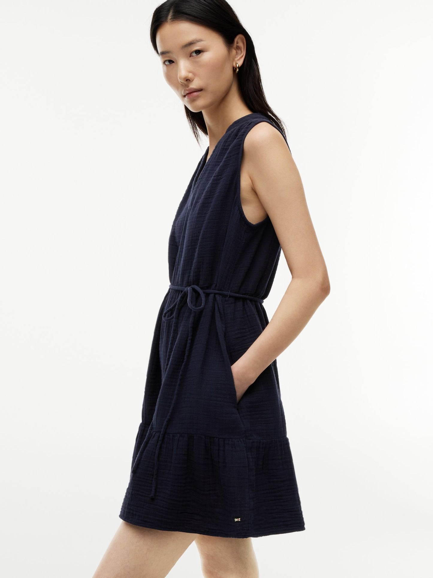Tommy Hilfiger Tiered Cotton Gauze Mini Dress