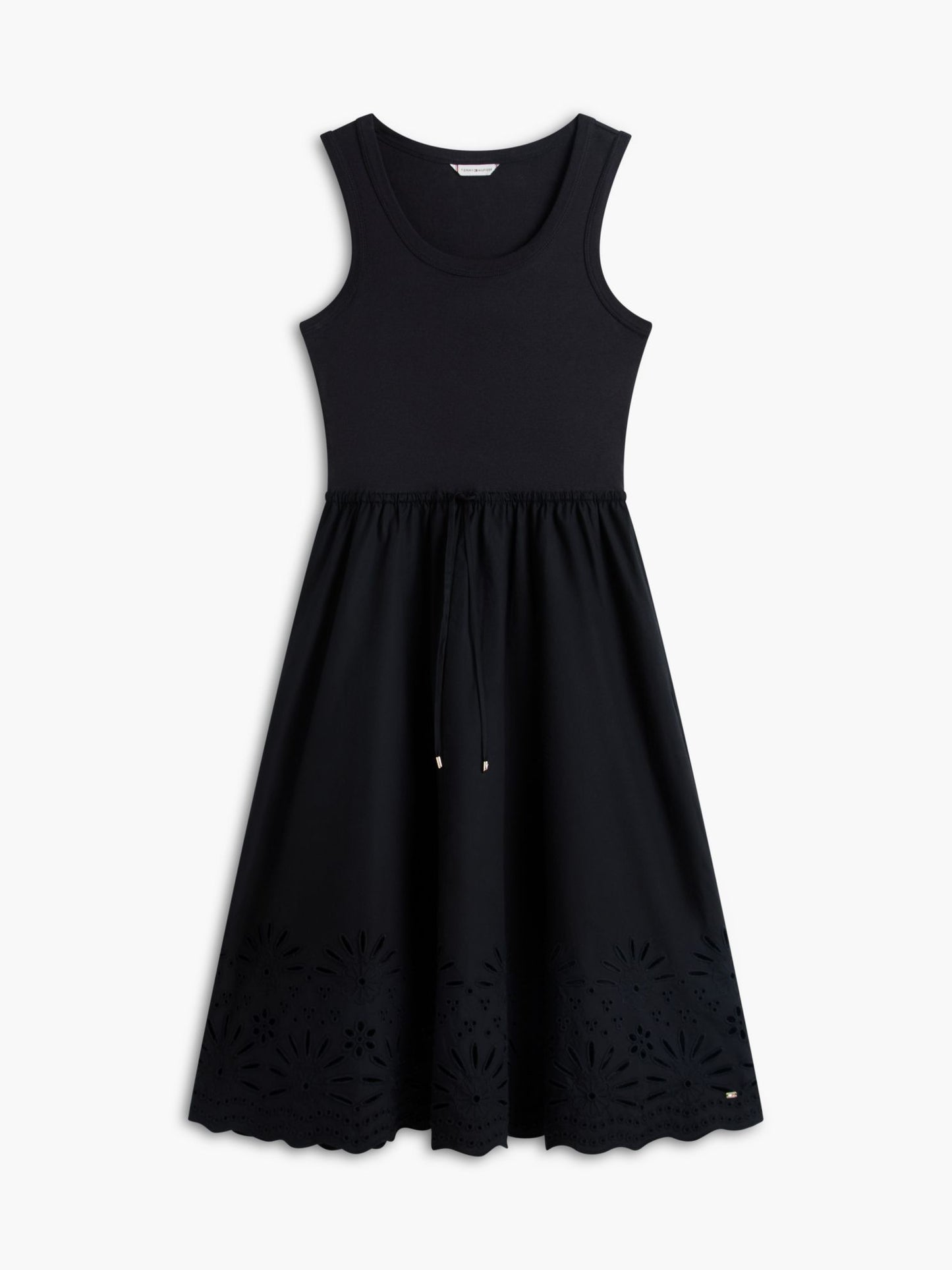 Tommy Hilfiger Embroidered Eyelet Mixed-Media Dress