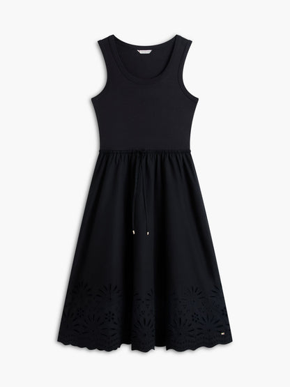 Tommy Hilfiger Embroidered Eyelet Mixed-Media Dress