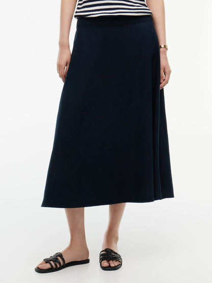 Tommy Hilfiger Linen-Blend Midi Skirt