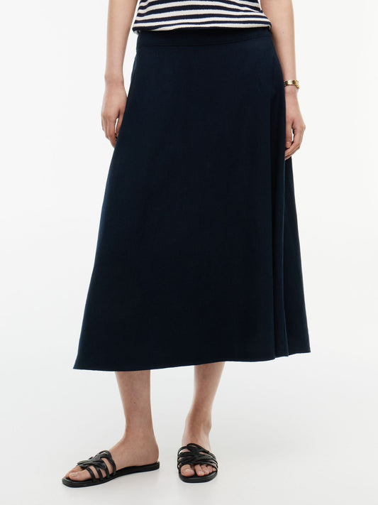 Tommy Hilfiger Linen-Blend Midi Skirt