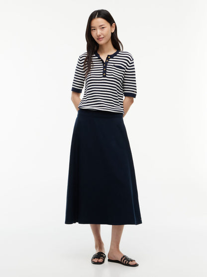 Tommy Hilfiger Linen-Blend Midi Skirt