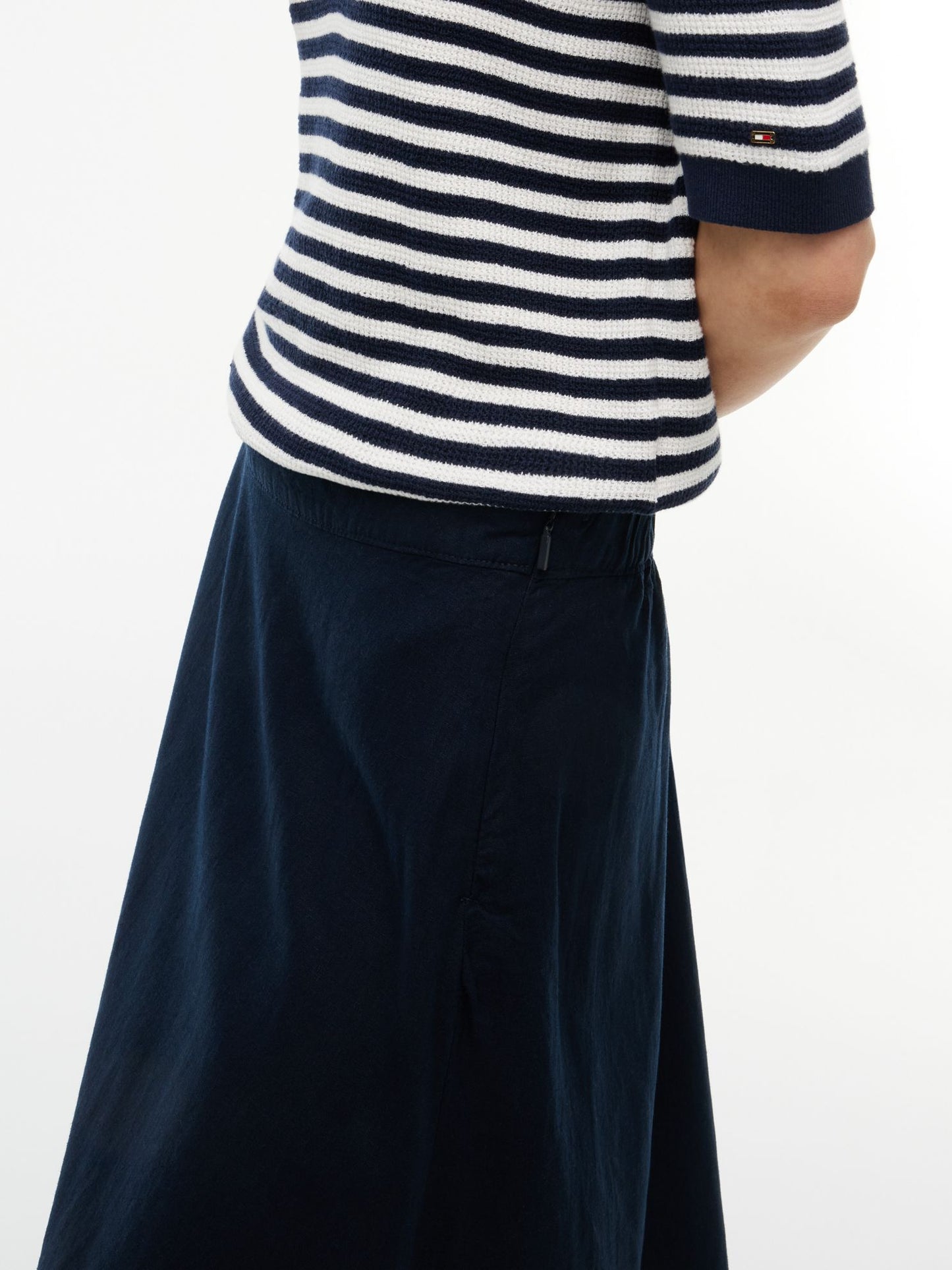 Tommy Hilfiger Linen-Blend Midi Skirt