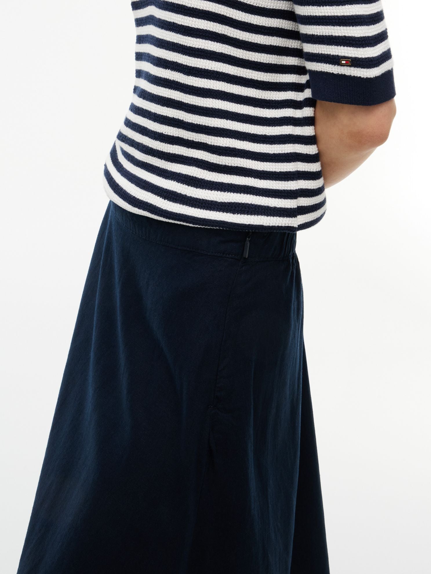 Tommy Hilfiger Linen-Blend Midi Skirt