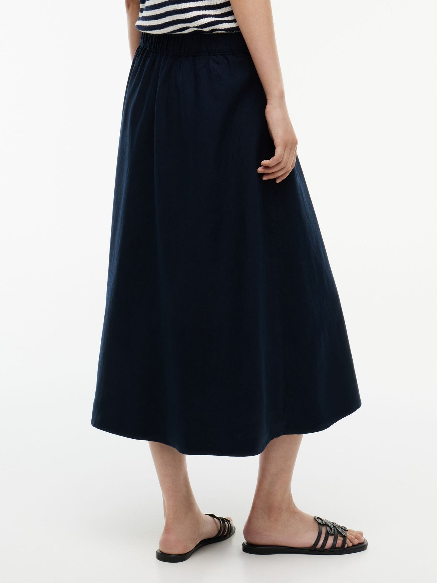 Tommy Hilfiger Linen-Blend Midi Skirt
