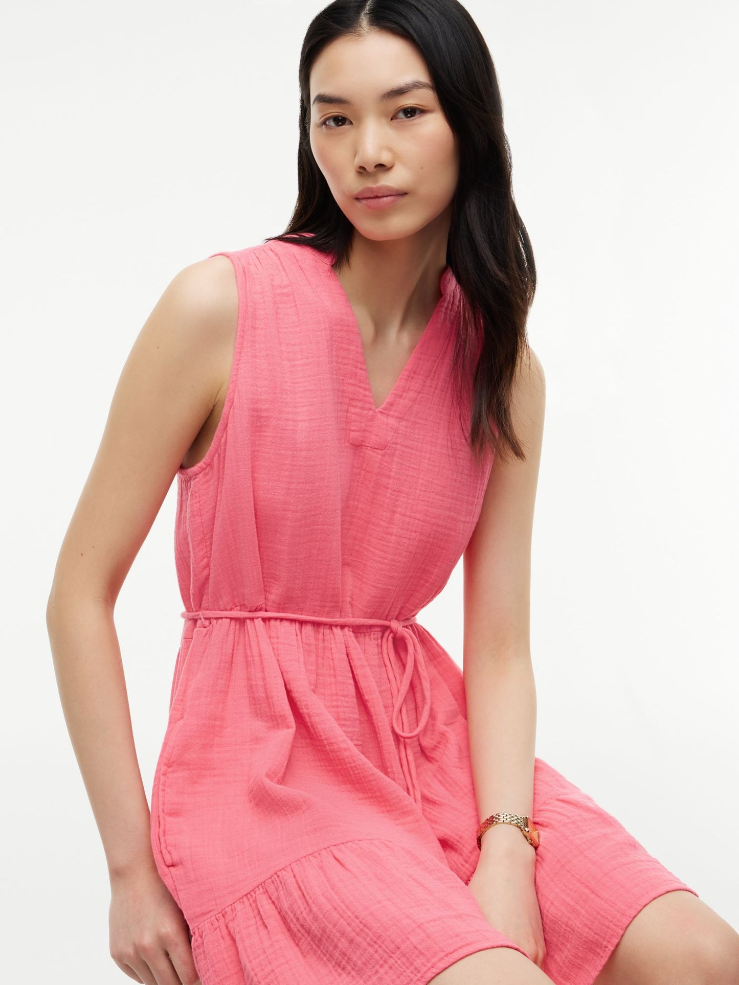 Tommy Hilfiger Tiered Cotton Gauze Mini Dress