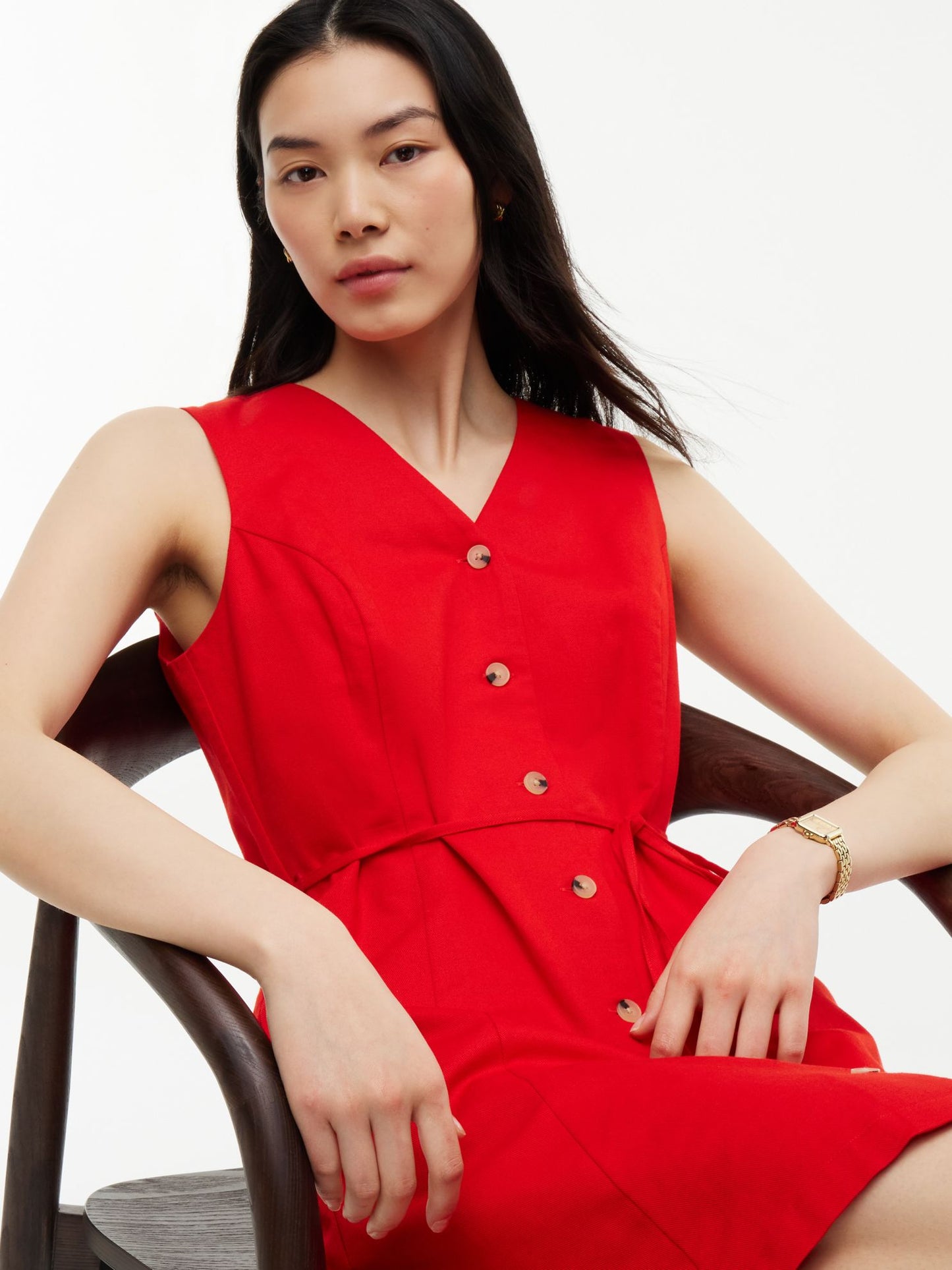 Tommy Hilfiger Sleeveless Cotton-Linen Blend Mini Dress