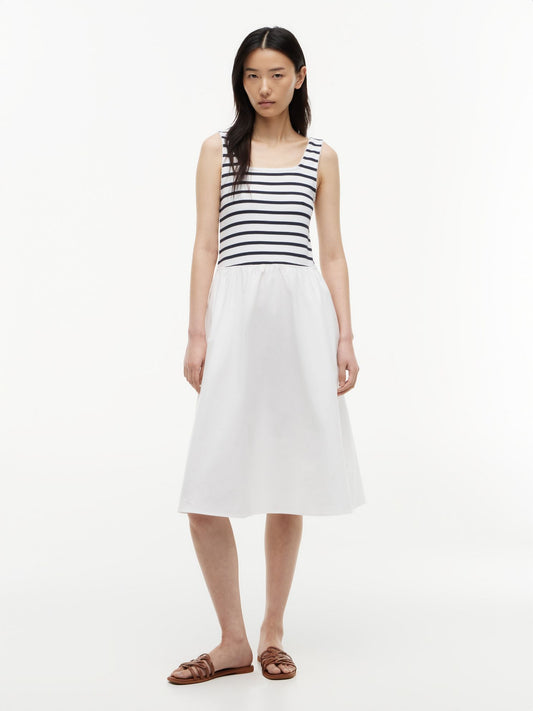 Tommy Hilfiger Striped Mixed-Media Midi Tank Dress