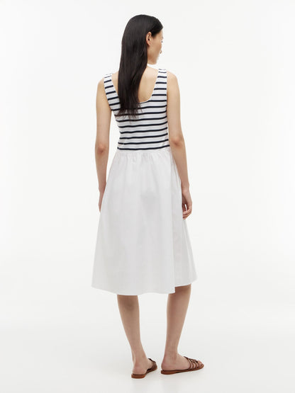 Tommy Hilfiger Striped Mixed-Media Midi Tank Dress