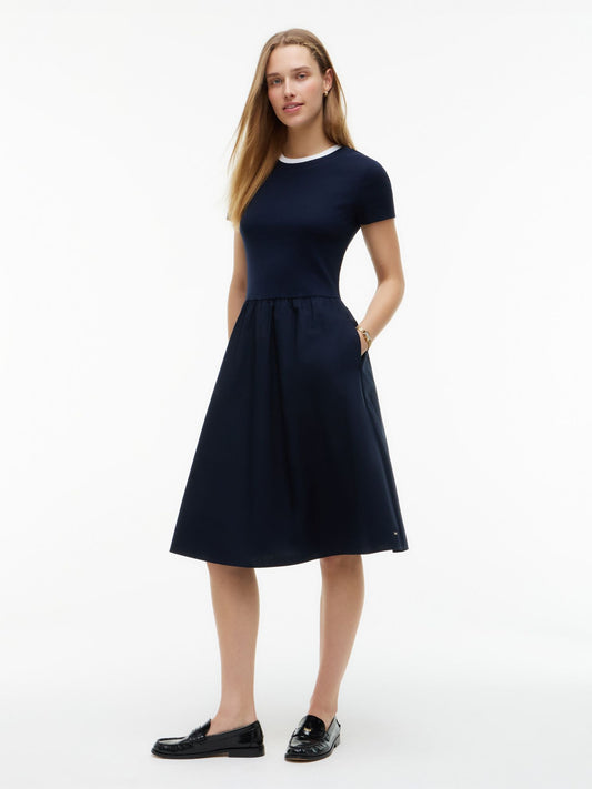Tommy Hilfiger Mixed-Media T-Shirt Midi Dress