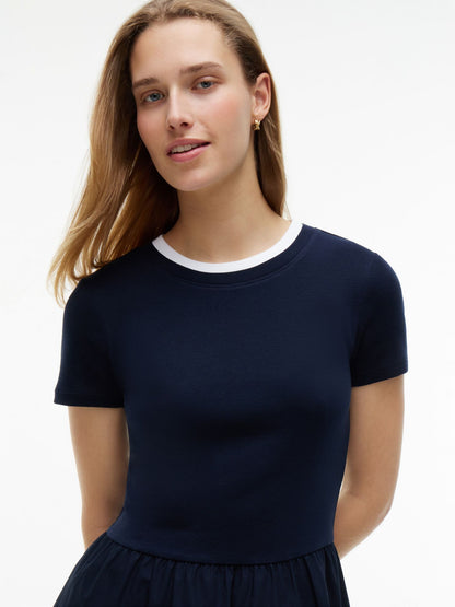 Tommy Hilfiger Mixed-Media T-Shirt Midi Dress