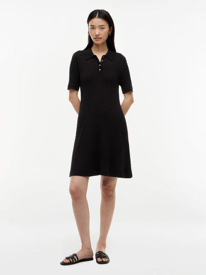 Tommy Hilfiger Short-Sleeve Cable Knit Polo Mini Dress