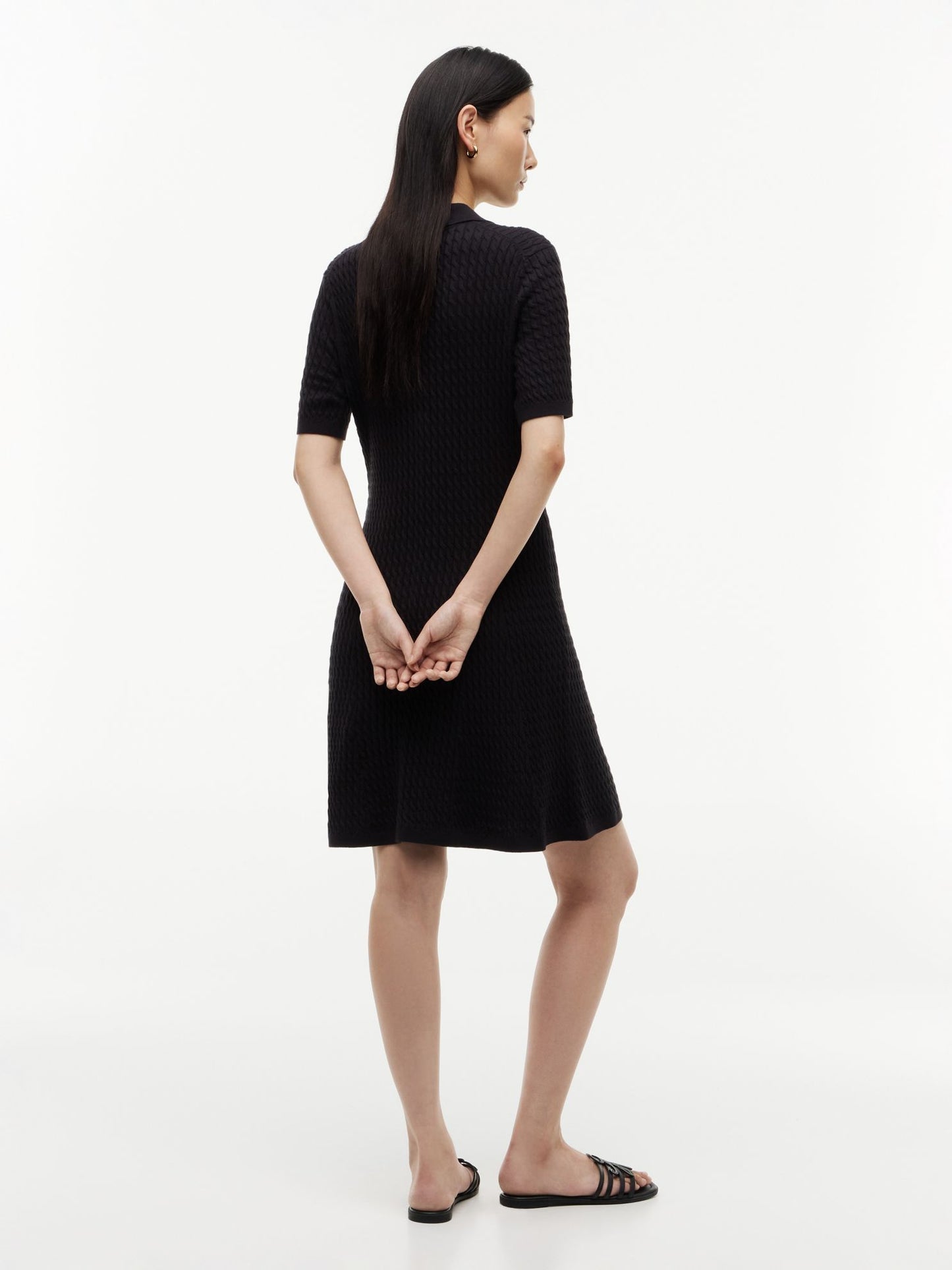 Tommy Hilfiger Short-Sleeve Cable Knit Polo Mini Dress