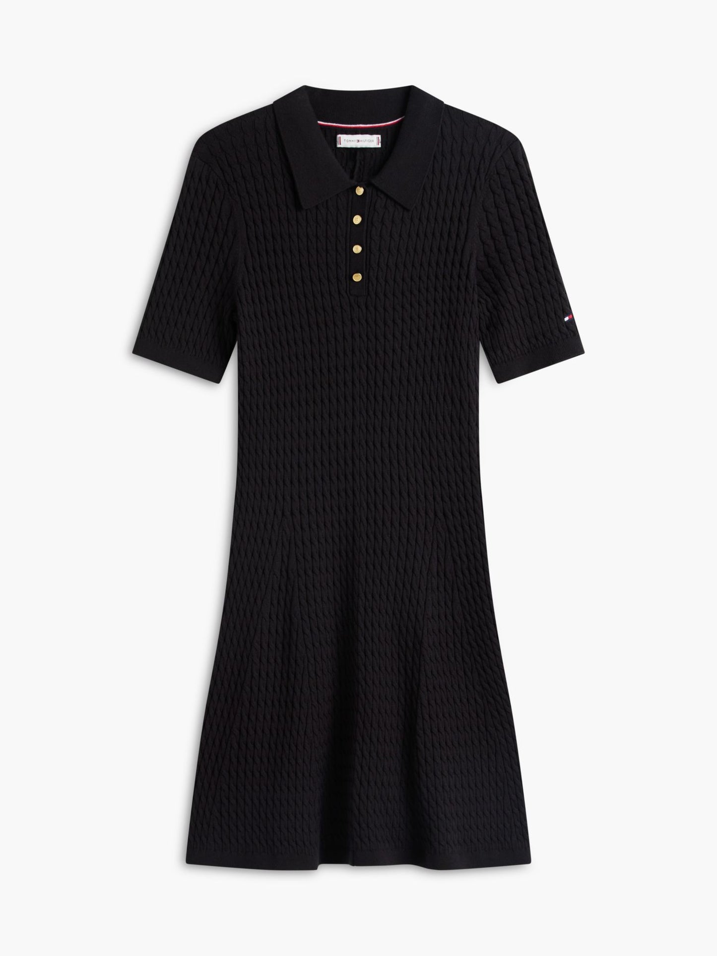 Tommy Hilfiger Short-Sleeve Cable Knit Polo Mini Dress