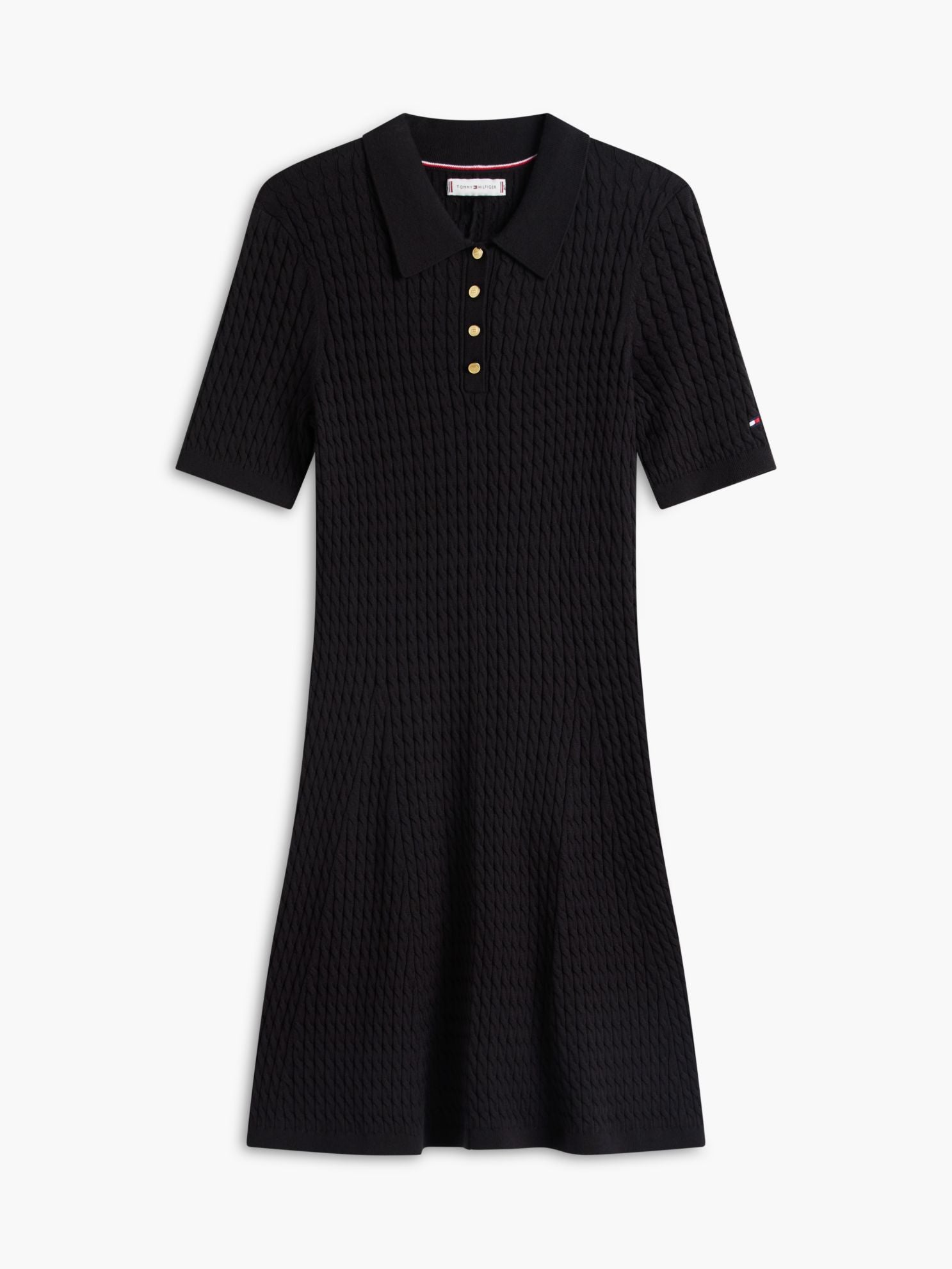 Tommy Hilfiger Short-Sleeve Cable Knit Polo Mini Dress