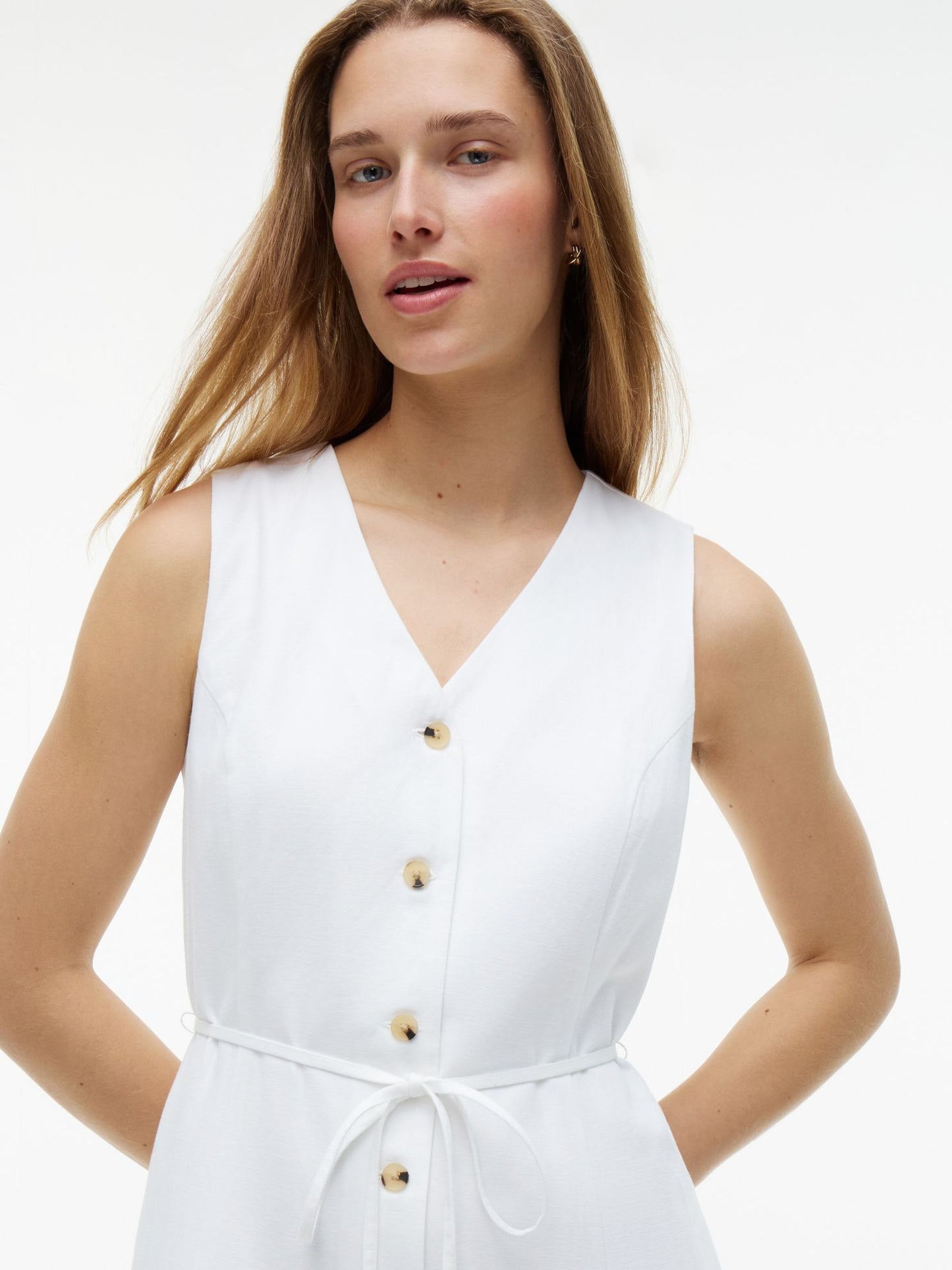 Tommy Hilfiger Sleeveless Cotton-Linen Blend Mini Dress