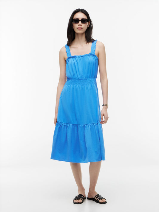 Tommy Hilfiger Ruffle-Trim Shirred Jersey Midi Dress