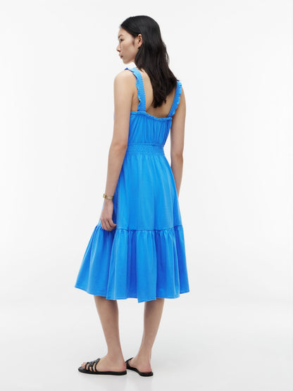 Tommy Hilfiger Ruffle-Trim Shirred Jersey Midi Dress