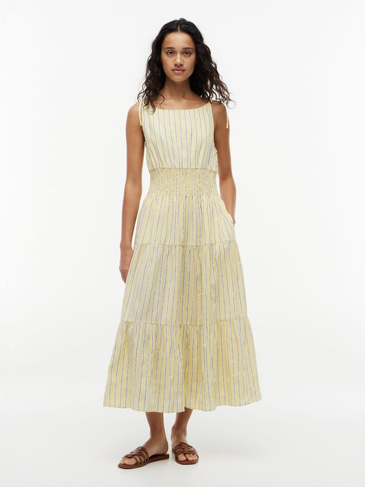 Tommy Hilfiger Tiered Seersucker Midi Dress