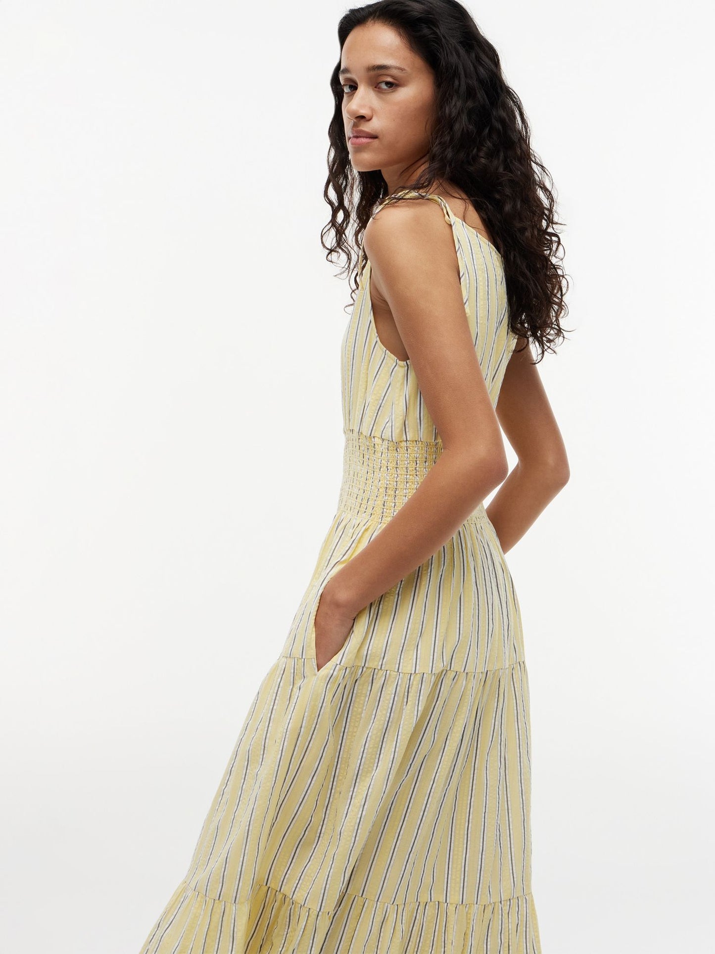 Tommy Hilfiger Tiered Seersucker Midi Dress