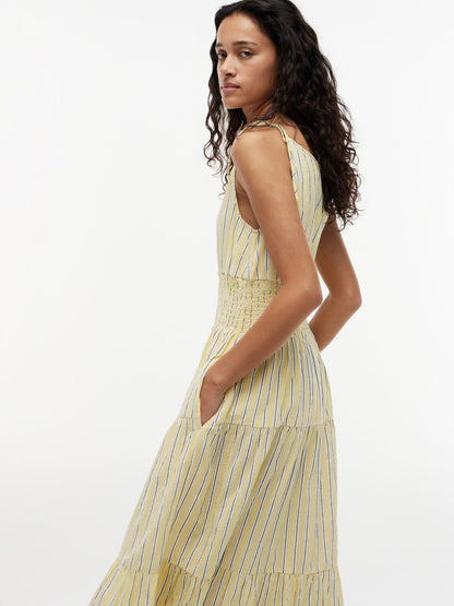 Tommy Hilfiger Tiered Seersucker Midi Dress