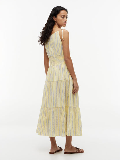 Tommy Hilfiger Tiered Seersucker Midi Dress
