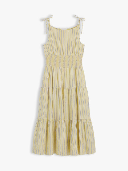 Tommy Hilfiger Tiered Seersucker Midi Dress