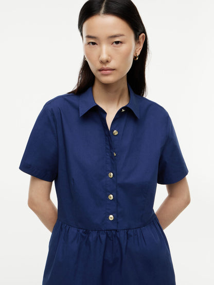 Tommy Hilfiger Short-Sleeve Gold-Button Dress