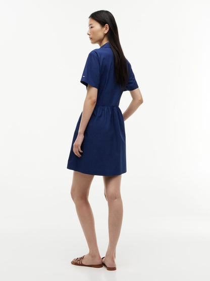 Tommy Hilfiger Short-Sleeve Gold-Button Dress