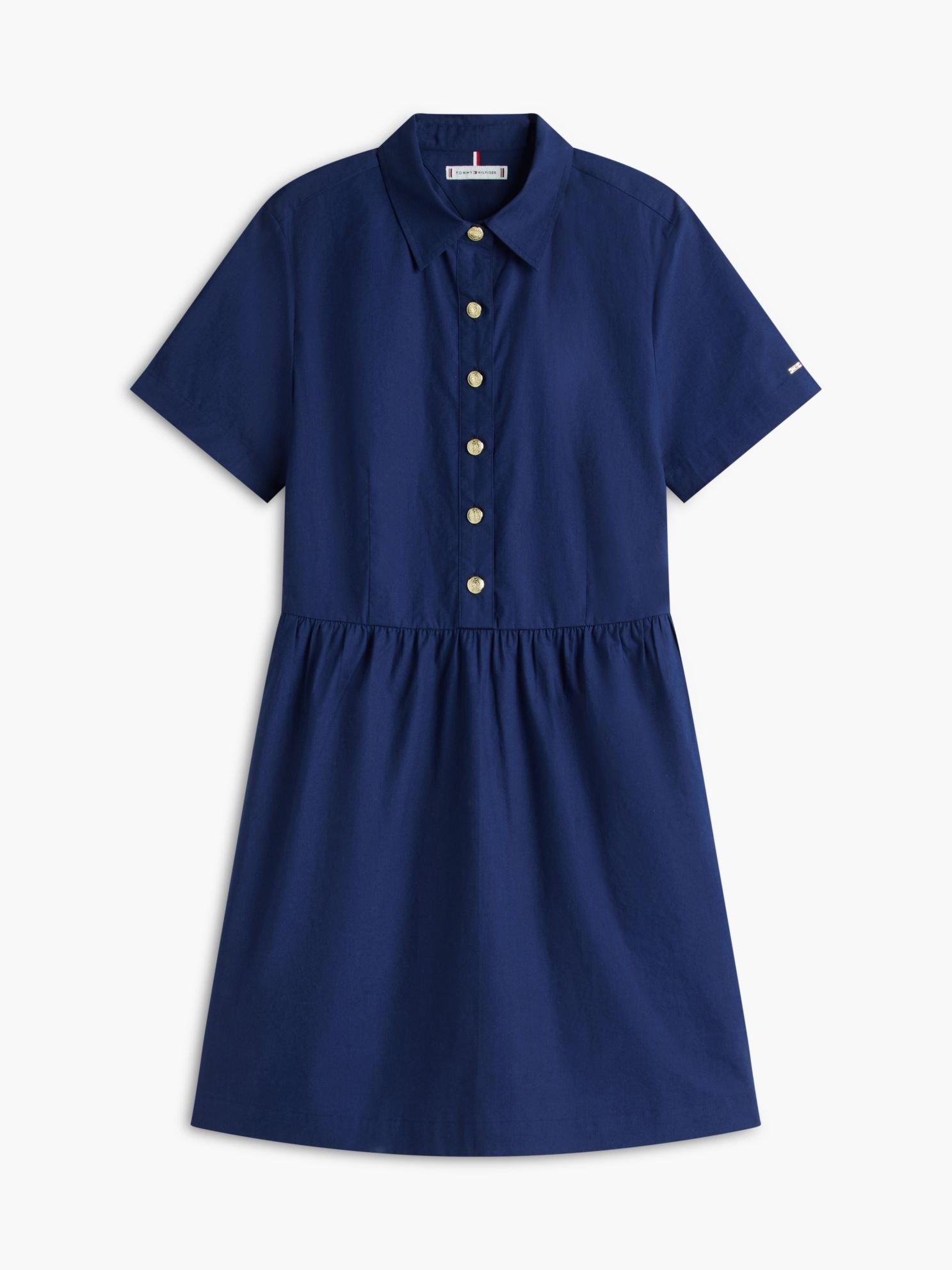 Tommy Hilfiger Short-Sleeve Gold-Button Dress