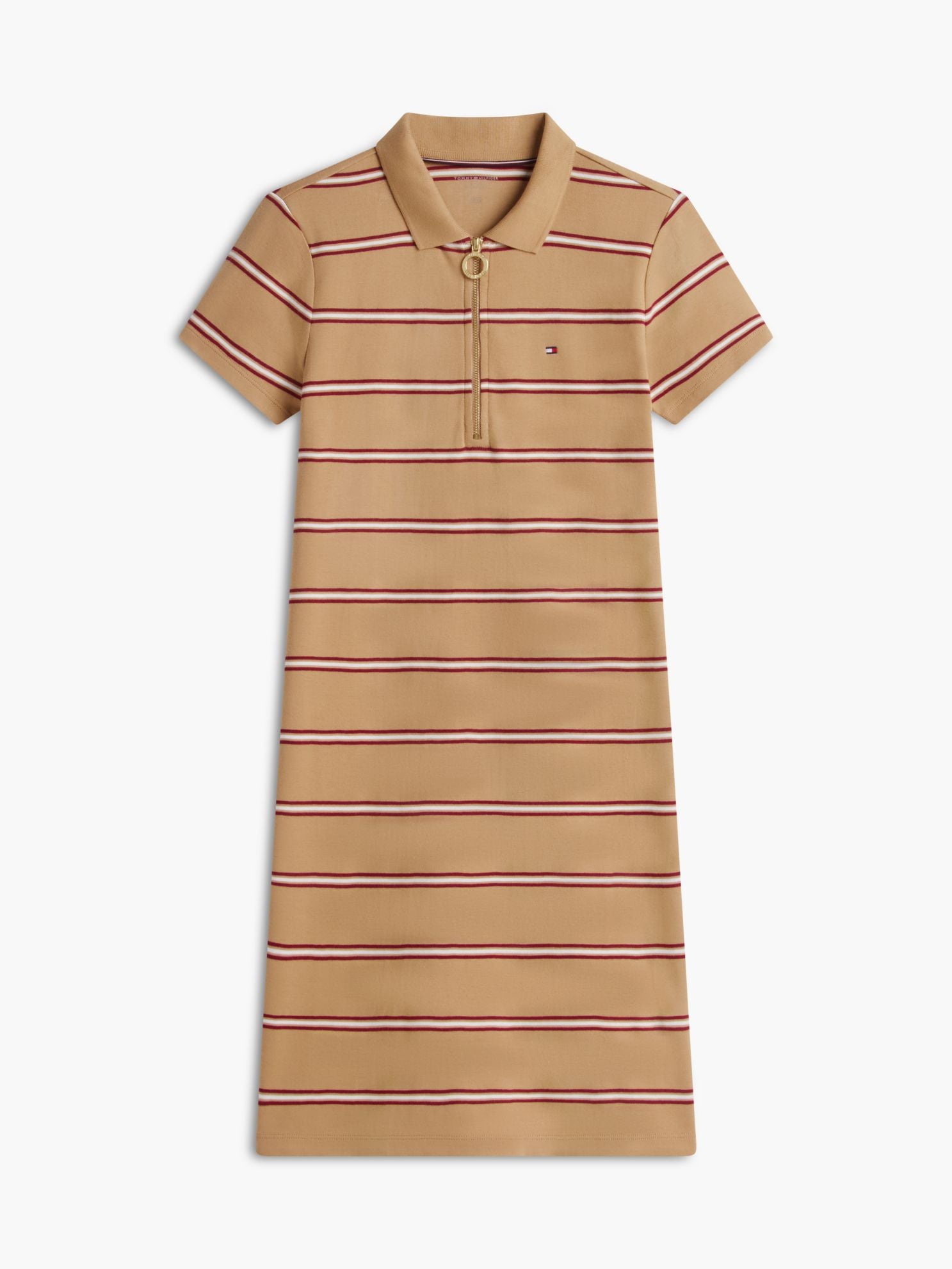 Tommy Hilfiger Striped Quarter-Zip Polo Dress