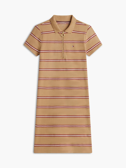 Tommy Hilfiger Striped Quarter-Zip Polo Dress