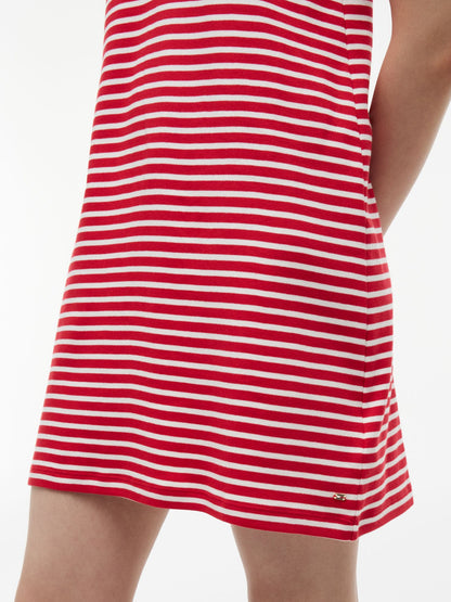 Tommy Hilfiger Gold-Button Striped Interlock Polo Dress