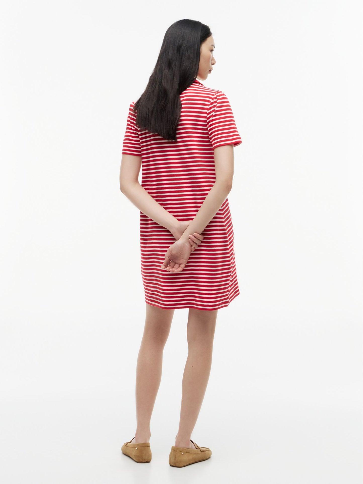 Tommy Hilfiger Gold-Button Striped Interlock Polo Dress