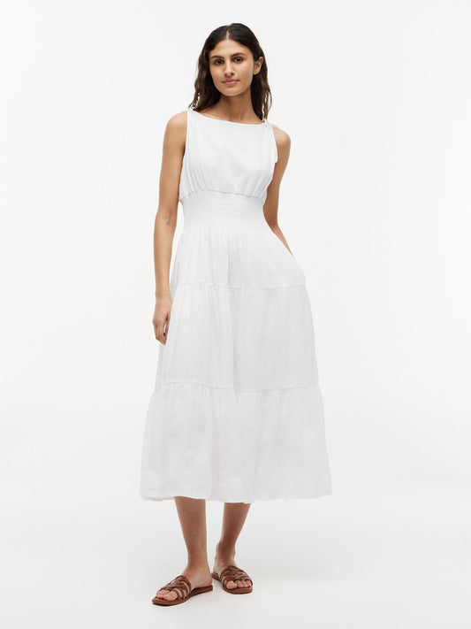 Tommy Hilfiger Tiered Seersucker Midi Dress