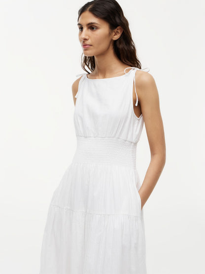 Tommy Hilfiger Tiered Seersucker Midi Dress