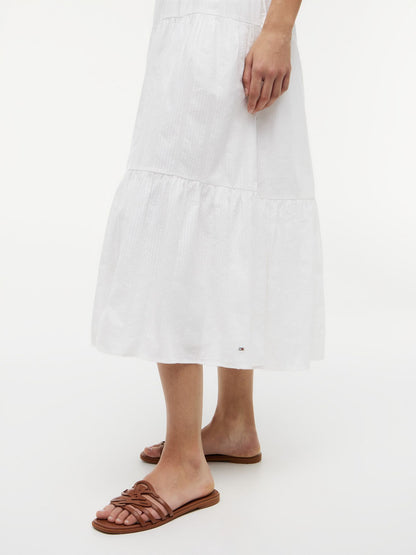 Tommy Hilfiger Tiered Seersucker Midi Dress