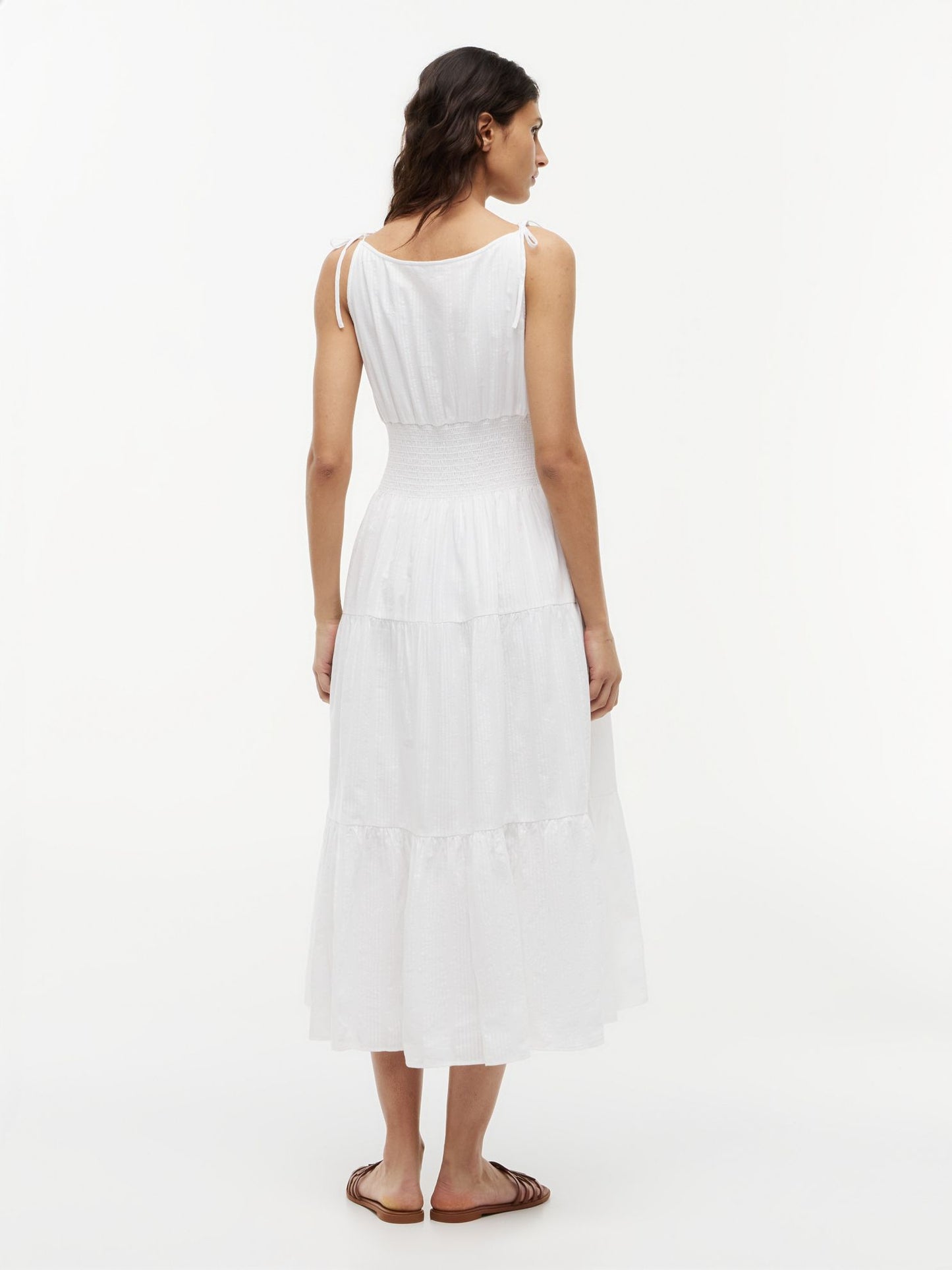 Tommy Hilfiger Tiered Seersucker Midi Dress
