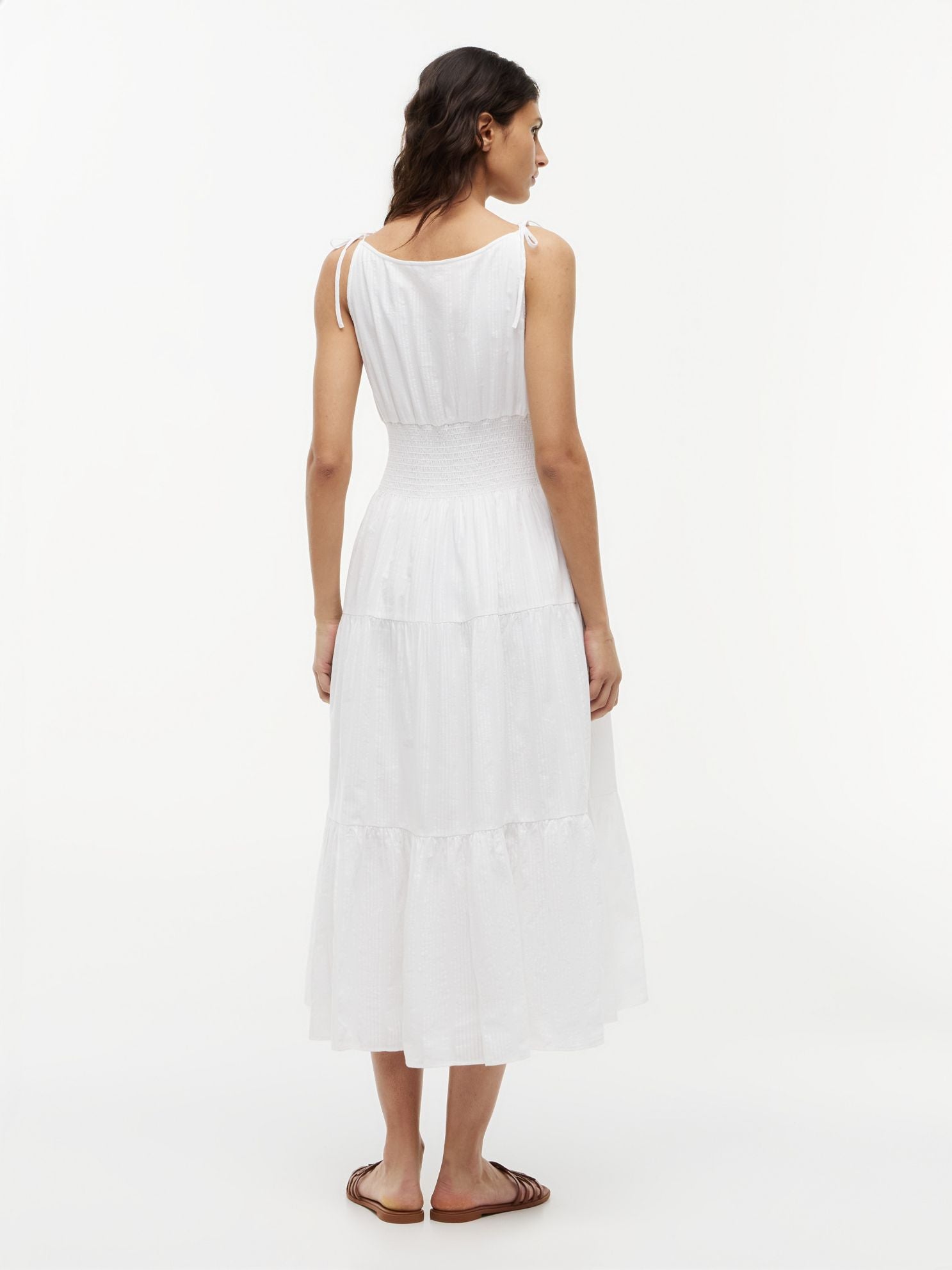 Tommy Hilfiger Tiered Seersucker Midi Dress