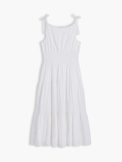 Tommy Hilfiger Tiered Seersucker Midi Dress